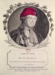 Lodewijk XVI (1754-93) met een Frygische muts aangeboden door de natie, 20 juni 1792 door French School